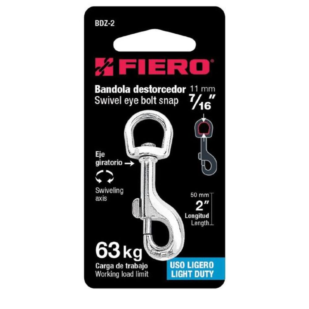 Mosquet&oacute;n Con Destorcedor 2 - 7/16 / 63kg Fiero image number 0.0